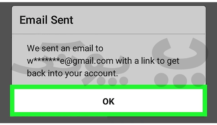 ارسال لینک به ایمیل برای بازیابی رمز اینستاگرام